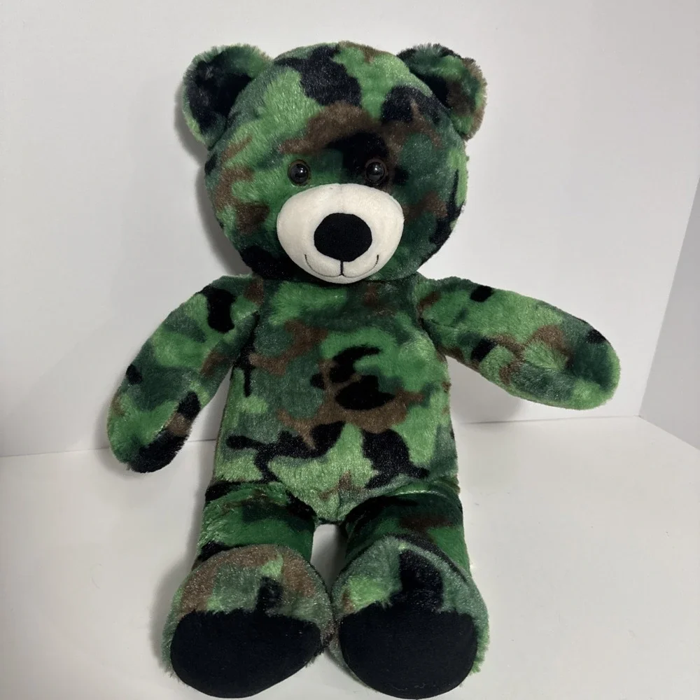 Build a Bear‎ Green Camouflage Teddy Plush 16